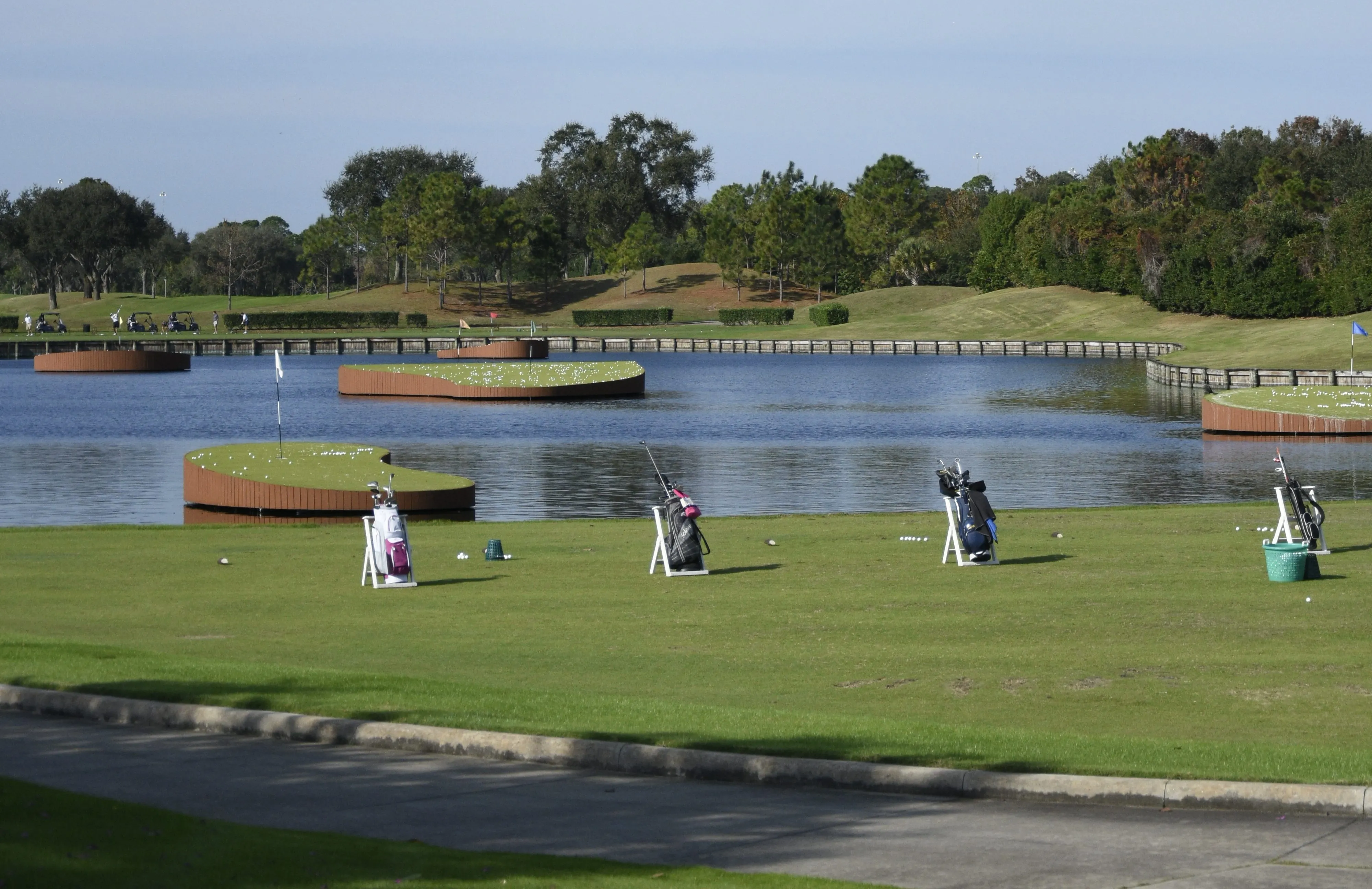 Image of golf ball on tee on grass.